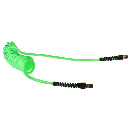 COILHOSE PNEUMATICS Flexcoil 3/16" ID x 15’ 1/4" MPT Swivel Neon Green PU316-15B-G